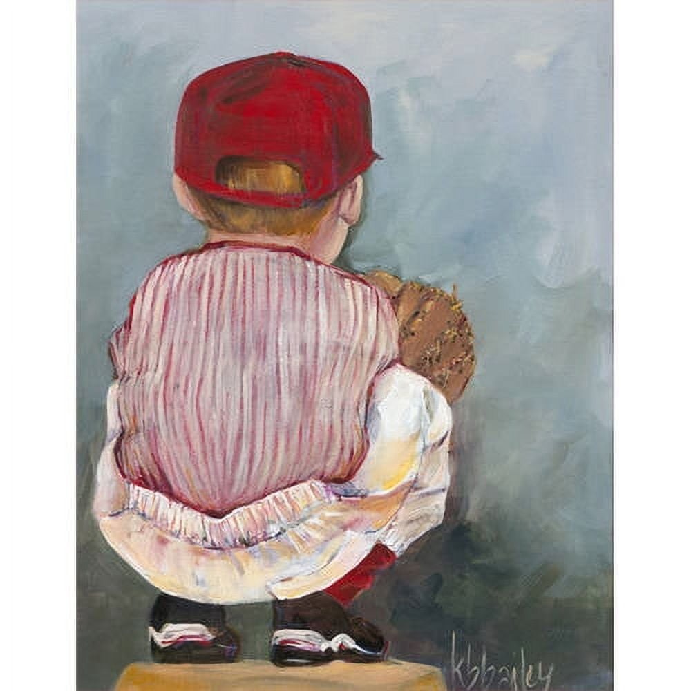 Oopsy Daisy Lil' Catcher Boy 18 Inch Canvas Wall Art - Red