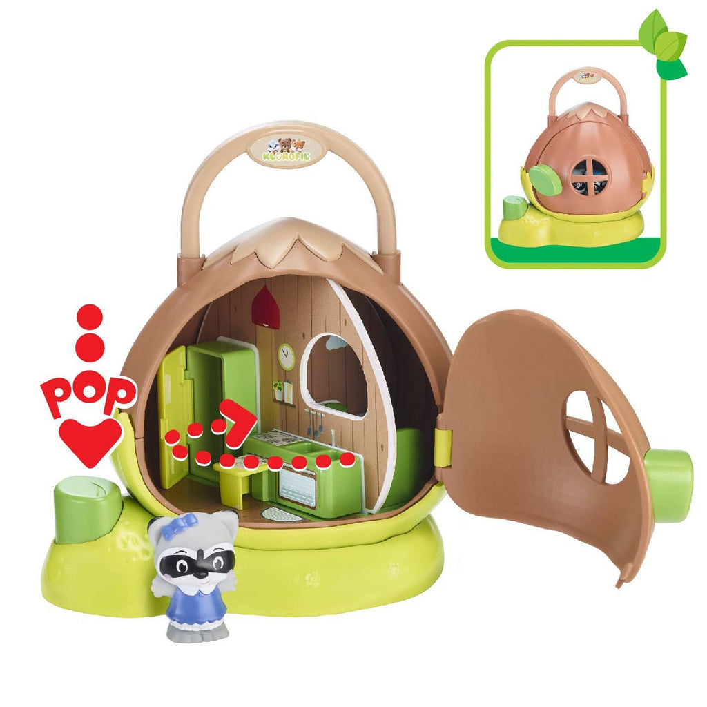 Timber Tots Hazelnut House Playset with Ellie the Raccoon