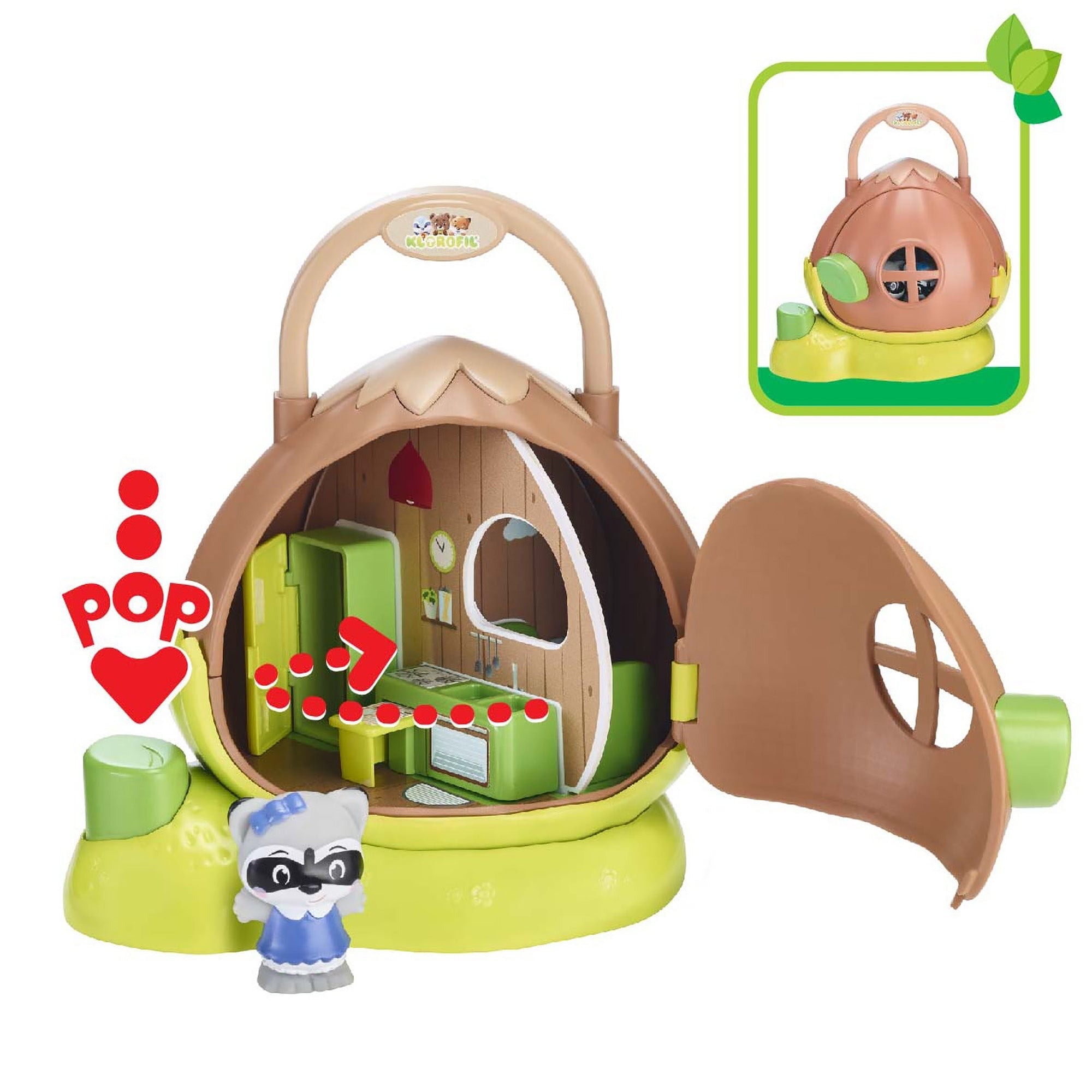 Timber Tots Hazelnut House Playset with Ellie the Raccoon