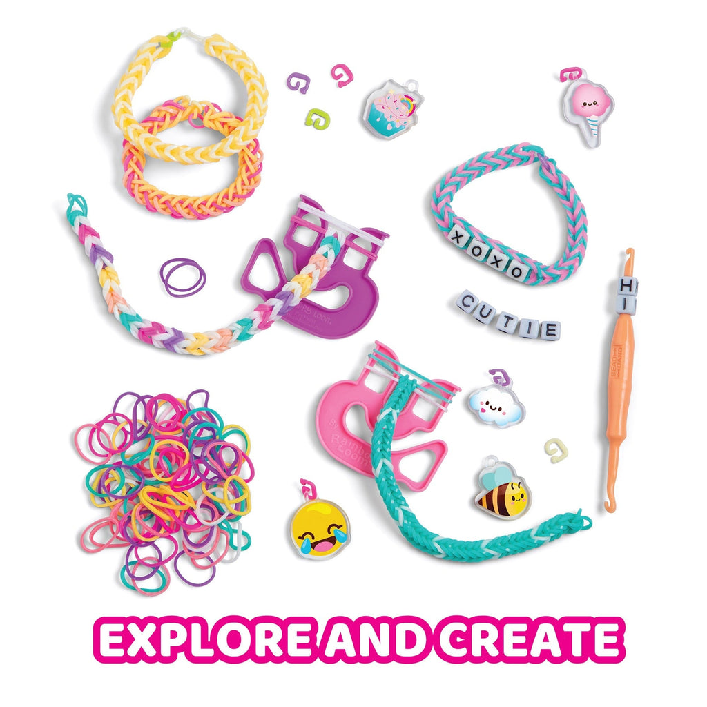 Rainbow Loom Forever Friends 3000-Piece Rubber Band Bracelet Kit With Charms And Alpha Beads