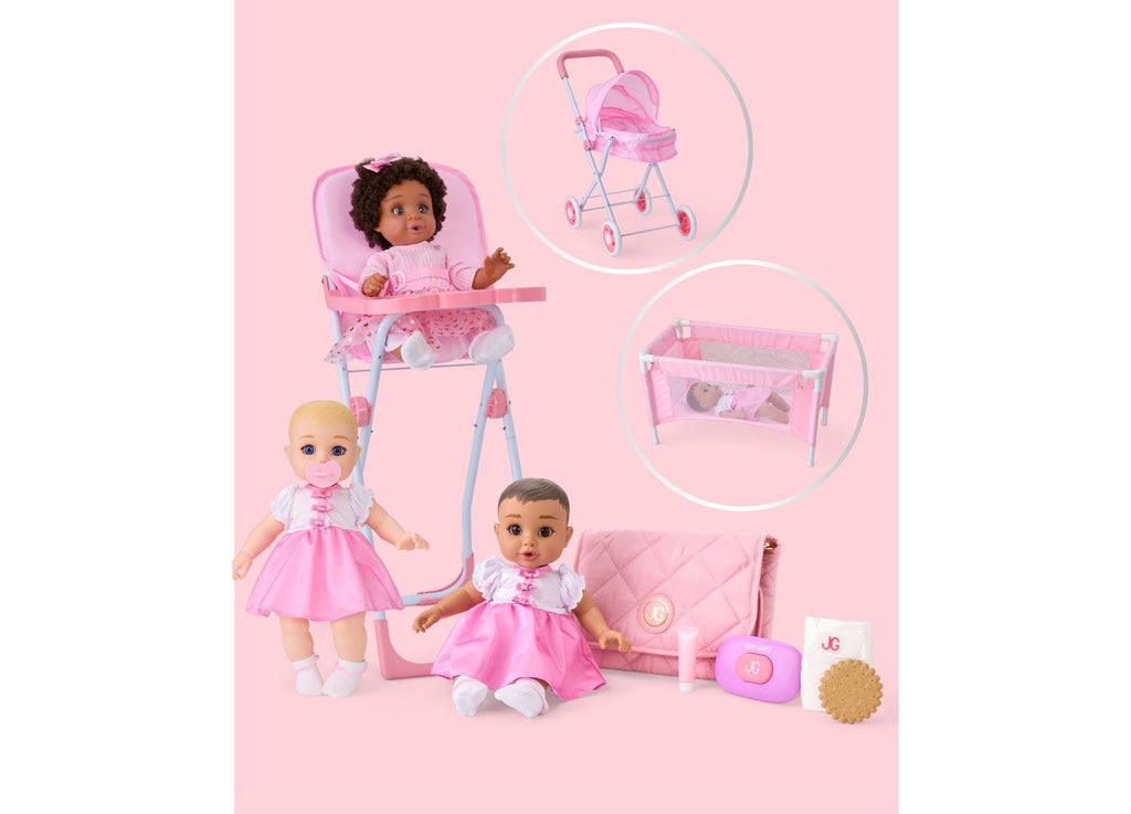 Journey Girls Quilted Designer-Inspired Doll Diaper Bag Playset