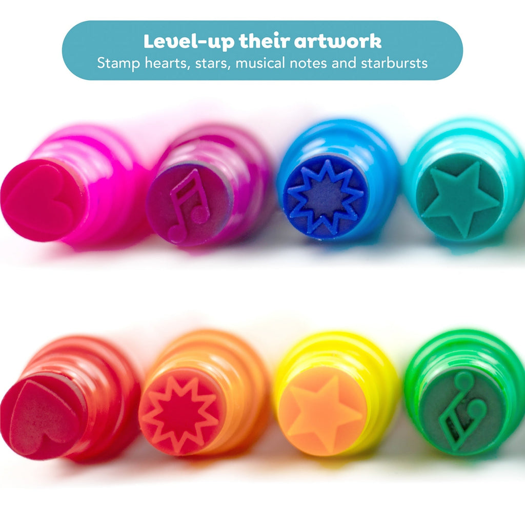Tiger Tribe Dual-Tip Stamp Markers 8-Pack - Washable, Non-Toxic Art Supplies