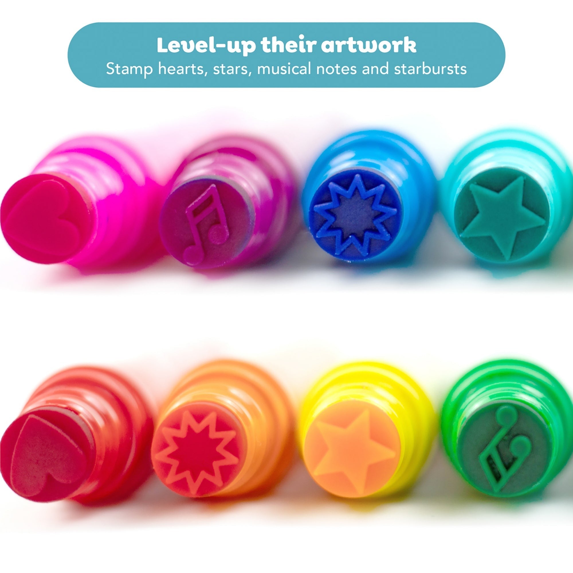 Tiger Tribe Dual-Tip Stamp Markers 8-Pack - Washable, Non-Toxic Art Supplies