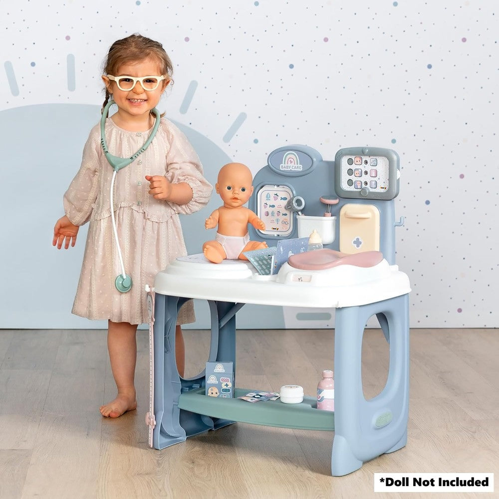 Smoby Baby Childcare Center Playset - Pastel with 24 Medical Toy Accessories, for Kids Age 3+