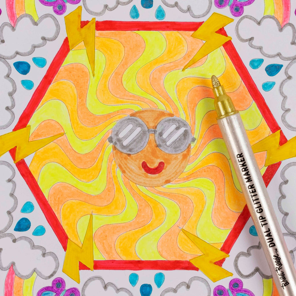 Mandala Mixed Media Coloring Pad - 24 Hexagon Sheets, 160gsm Acid-Free Paper
