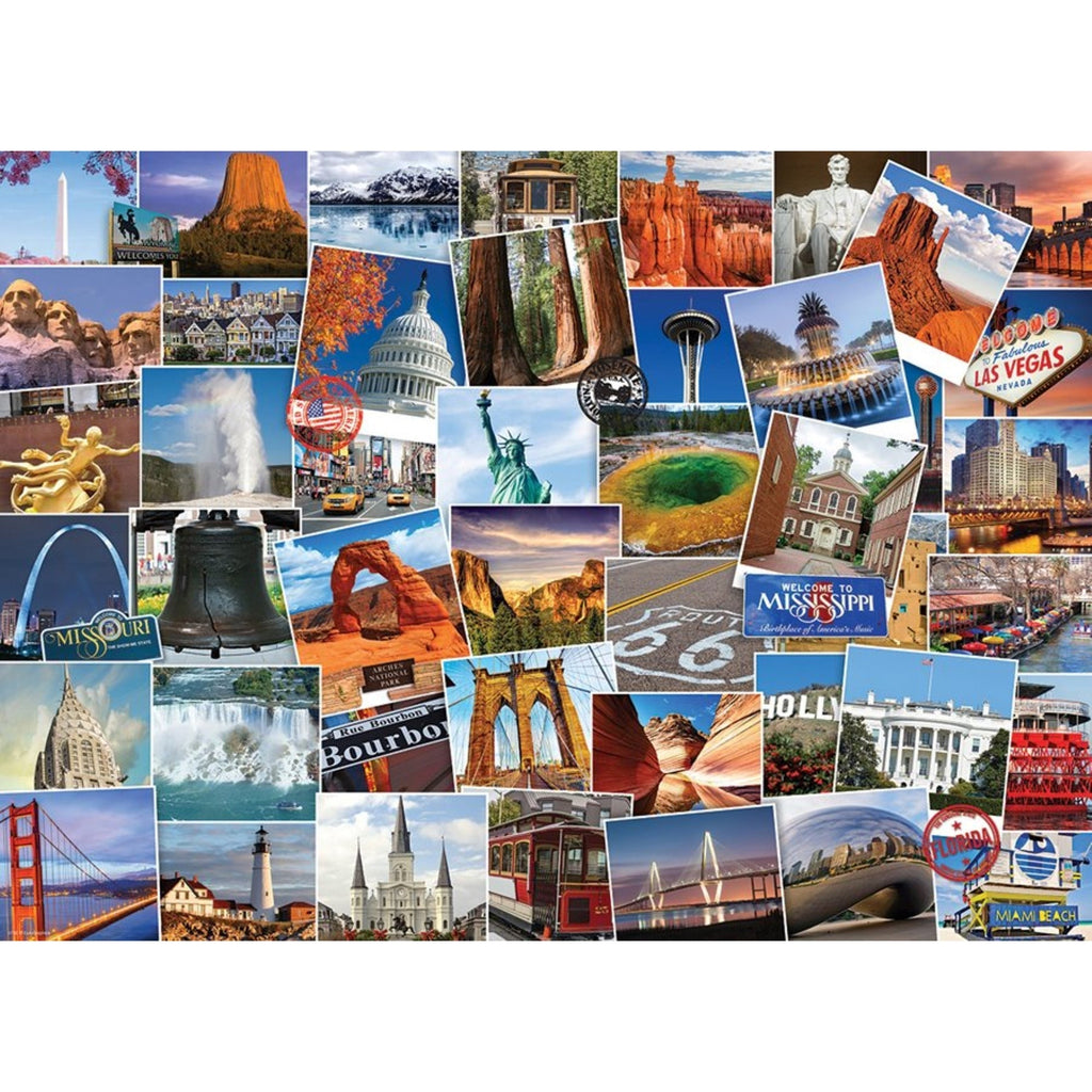 Eurographics Globetrotter USA 1000-Piece Puzzle Travel Collage
