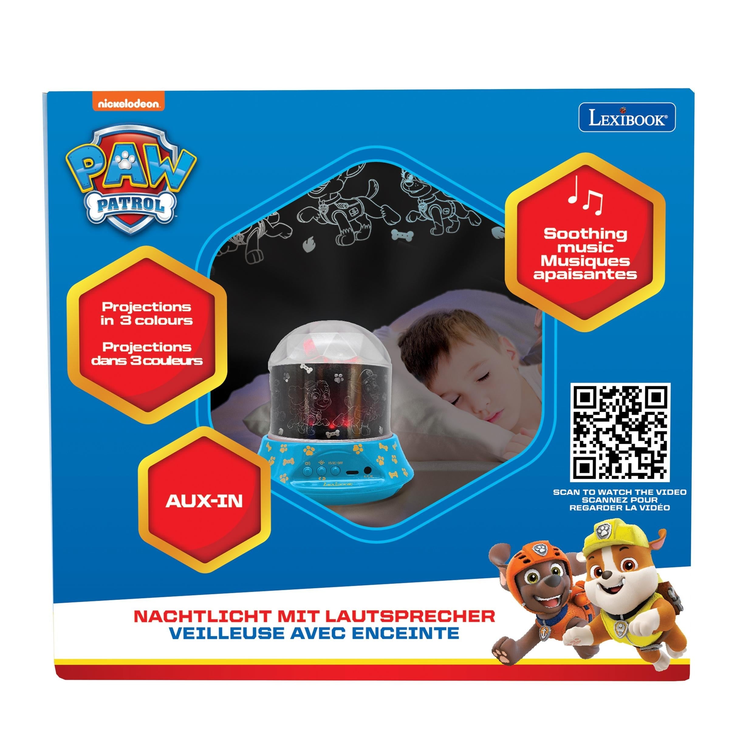 Paw Patrol Nightlight Projector with Speaker - Chase & Friends Multicolor