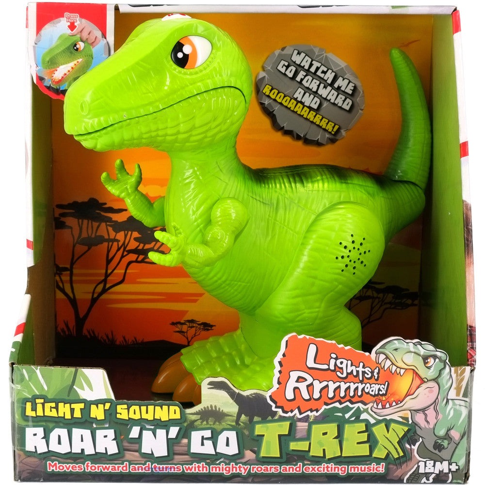 Kiddieland Light N' Sound Roar N' Go T-Rex Dinosaur Toy