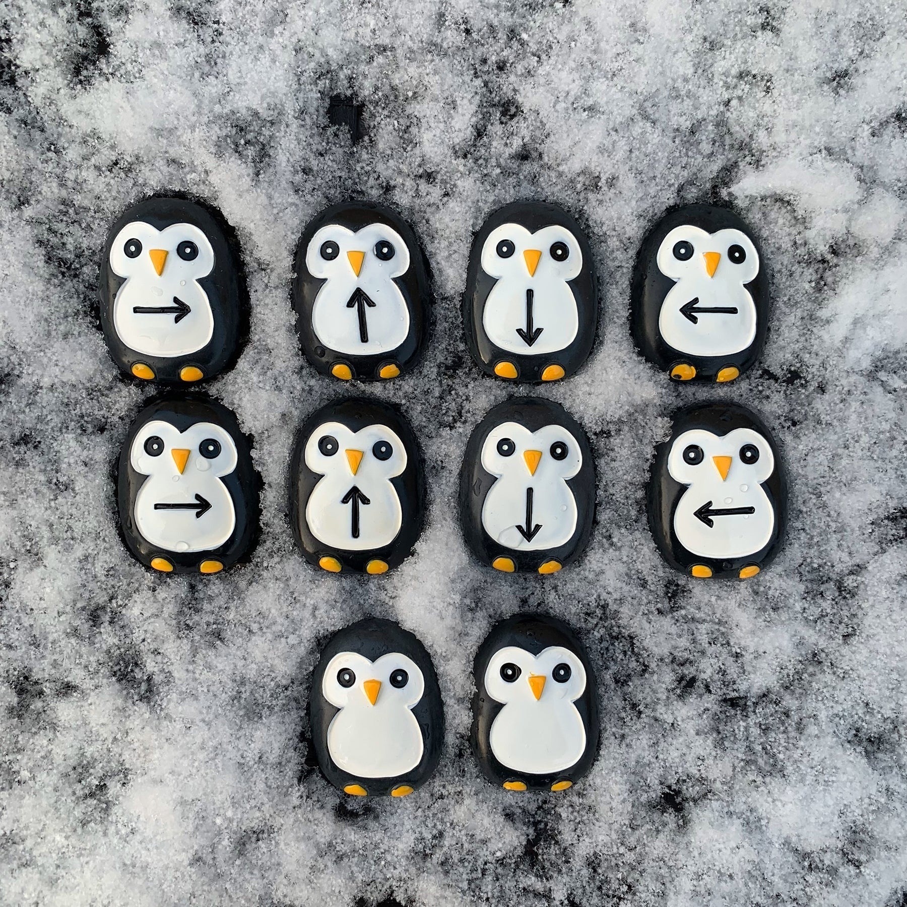 Yellow Door Pre-Coding Penguin Stones - Tactile Learning Set of 18
