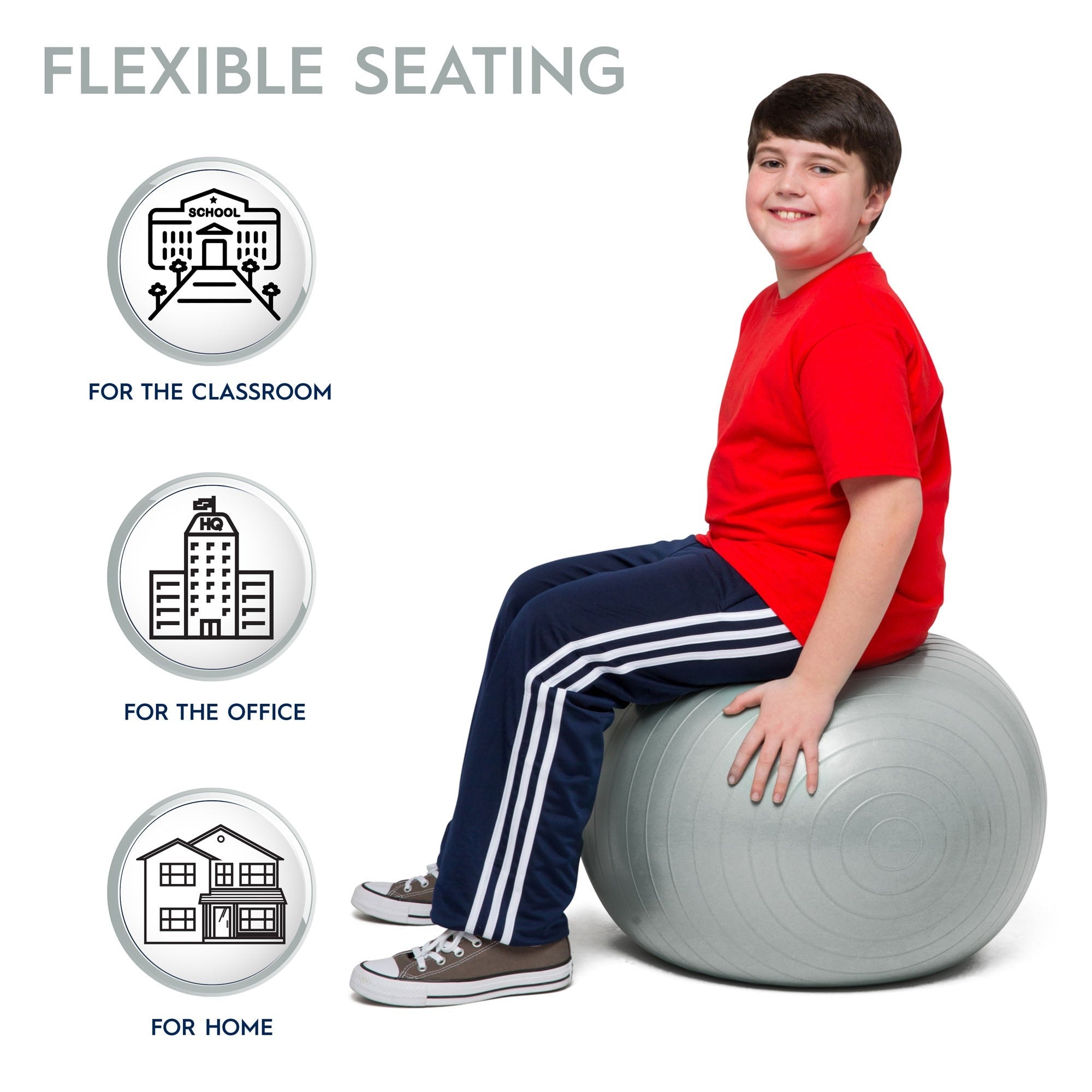 Bouncyband Balance Ball 55cm - Dynamic Silver Seating