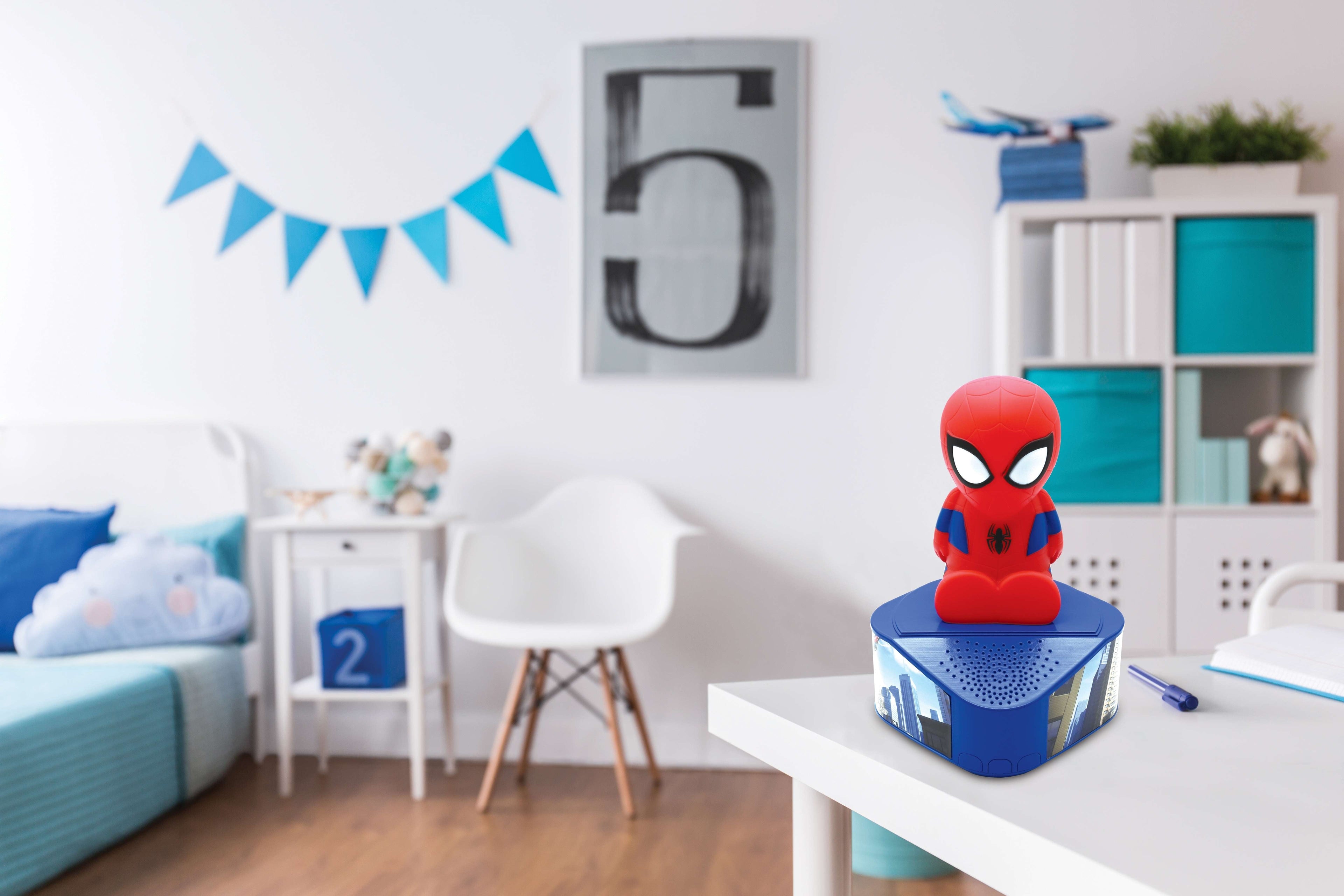 Marvel Spider-Man Illuminating Bluetooth Speaker - Light-Up Eyes - Red