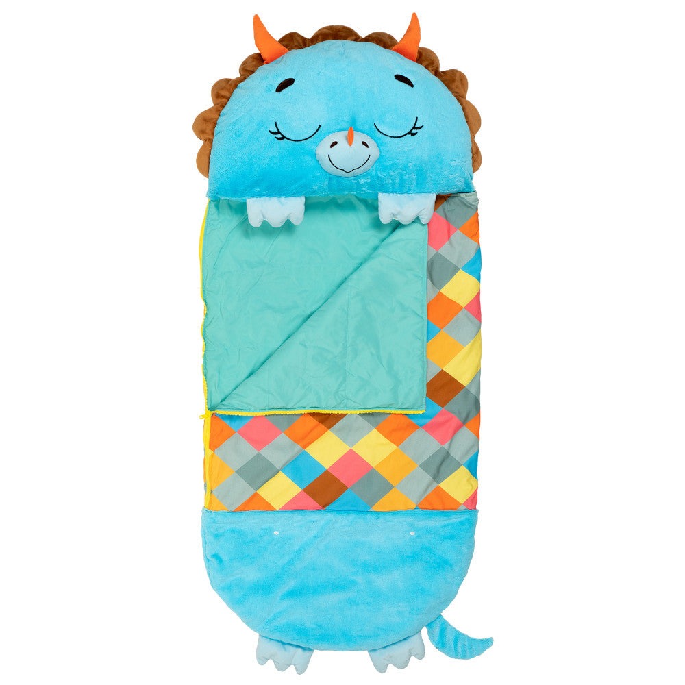 Happy Nappers Blue Triceratops Pillow & Sleepy Sack - 66 inch Large