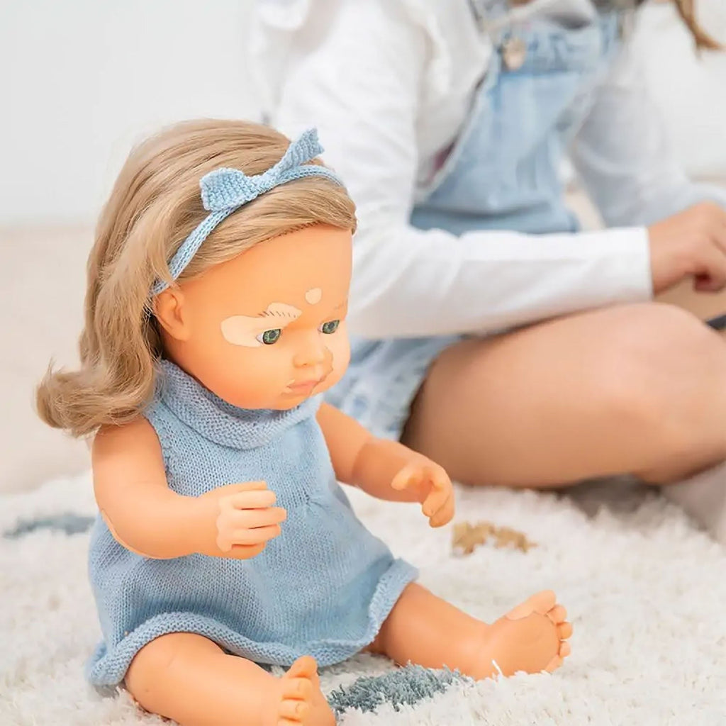 Miniland 15-inch Baby Doll with Vitiligo - Golden Locks
