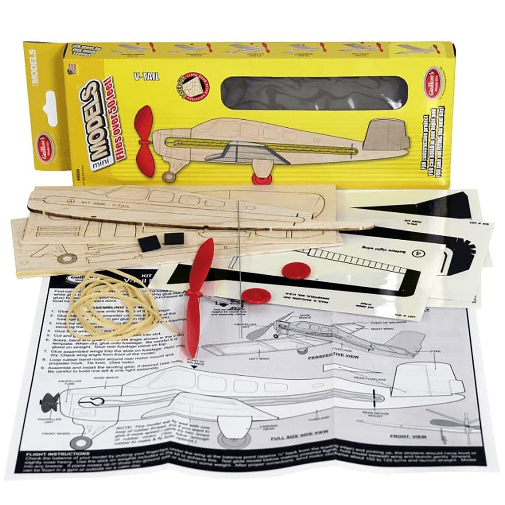 Guillow's V-Tail Build-N-Fly Balsa Wood Model Airplane Kit 12.5-Inch Wingspan