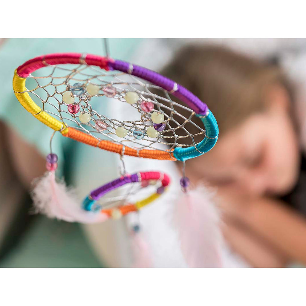 4M KidzMaker Make Your Own Dream Catcher DIY Craft Kit With Glow-In-The-Dark Beads