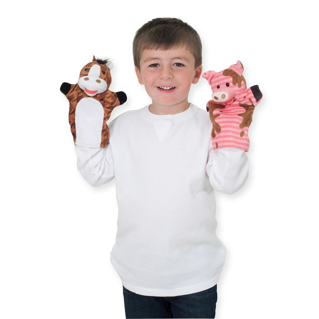Melissa & Doug Farm Friends Soft Hand Puppets - Set of 4
