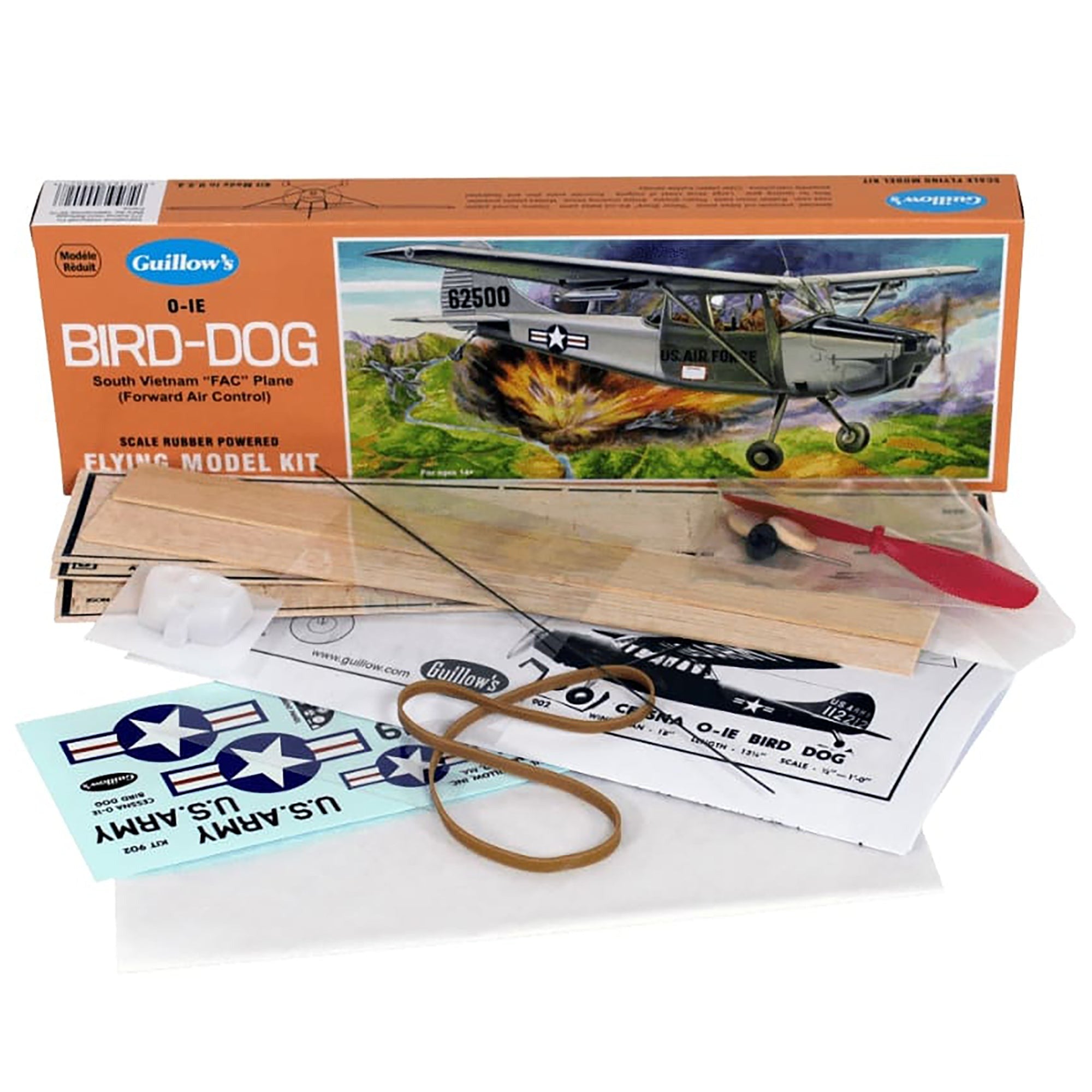 Guillow's Cessna O-1E Bird Dog Balsa Wood Flying Model Kit 18-Inch Wingspan