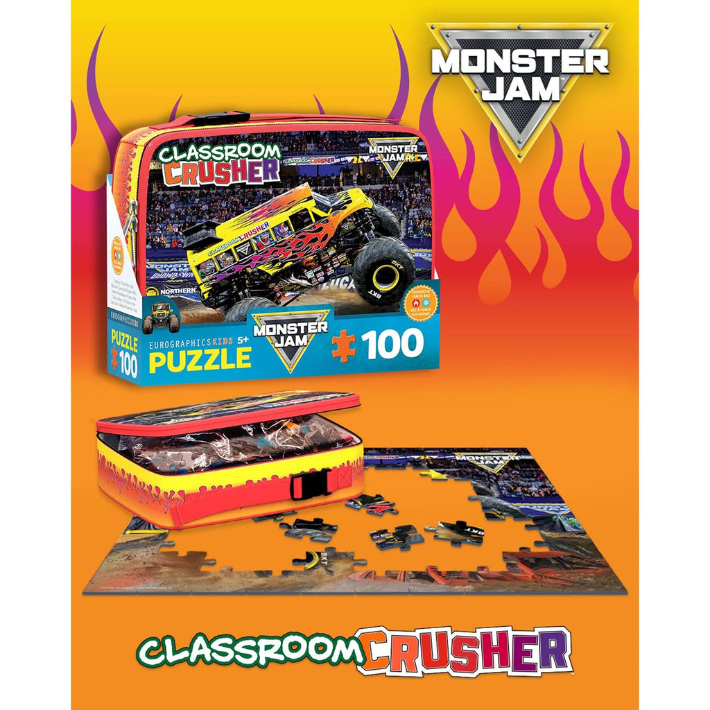 Eurographics Monster Jam Classroom Crusher 100-Piece Puzzle & Lunch Bag
