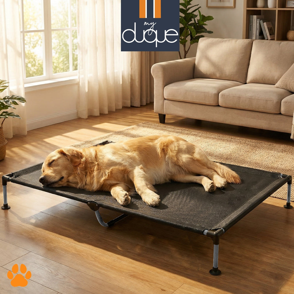 My Duque COOLA Dog Bed - XLarge, 51 x 34.5", 119 lb Capacity - Black