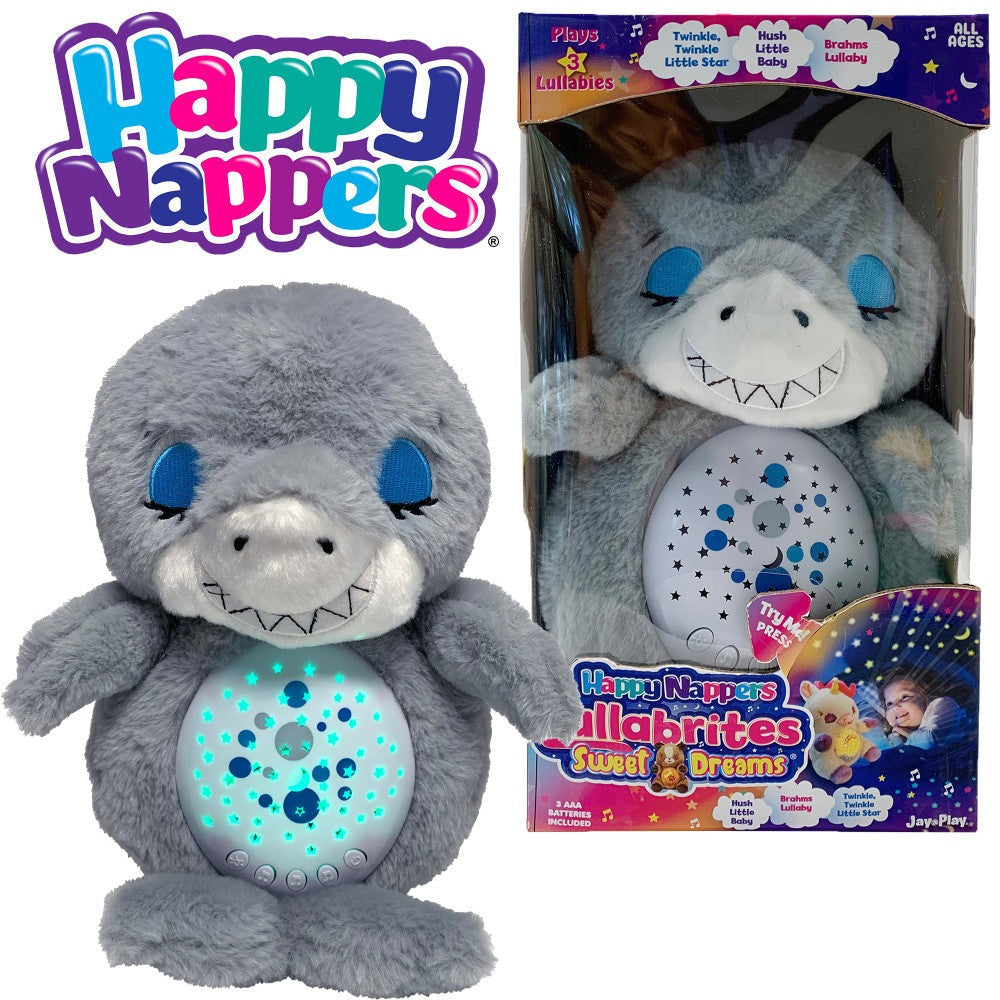 Happy Nappers Lullabrites Sweet Dreams Interactive Shark Plush - Grey & Blue
