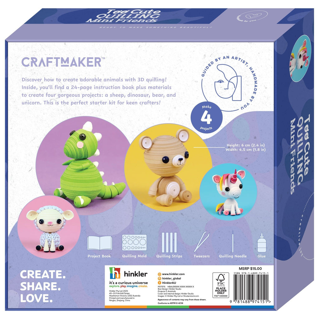 Craft Maker Too Cute Quilling Mini Friends 3D Paper Craft Kit