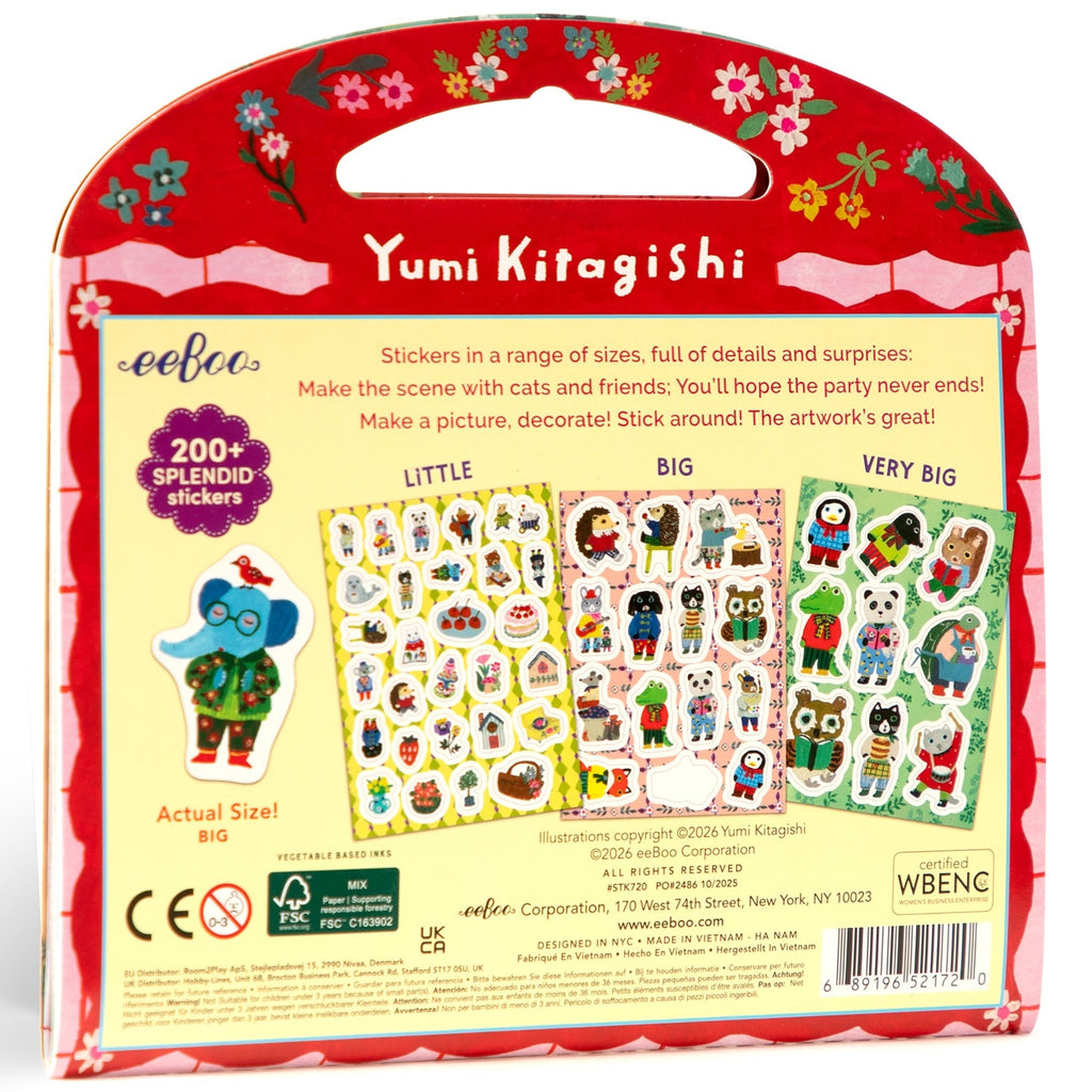 Eeboo Cat's Apartment Sticker Book With Over 200 Stickers By Yumi Kitagishi