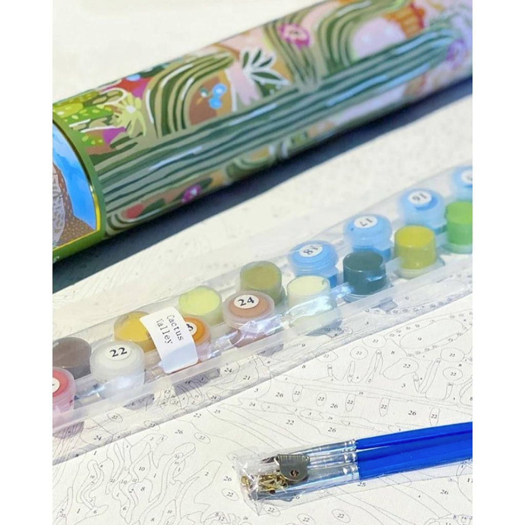Journey Of Something Cactus Valley Paint By Numbers Kit With 19.7-Inch Canvas