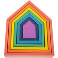 TickiT Rainbow Architect Houses - Colorful Wooden Nesting Play Set of 7