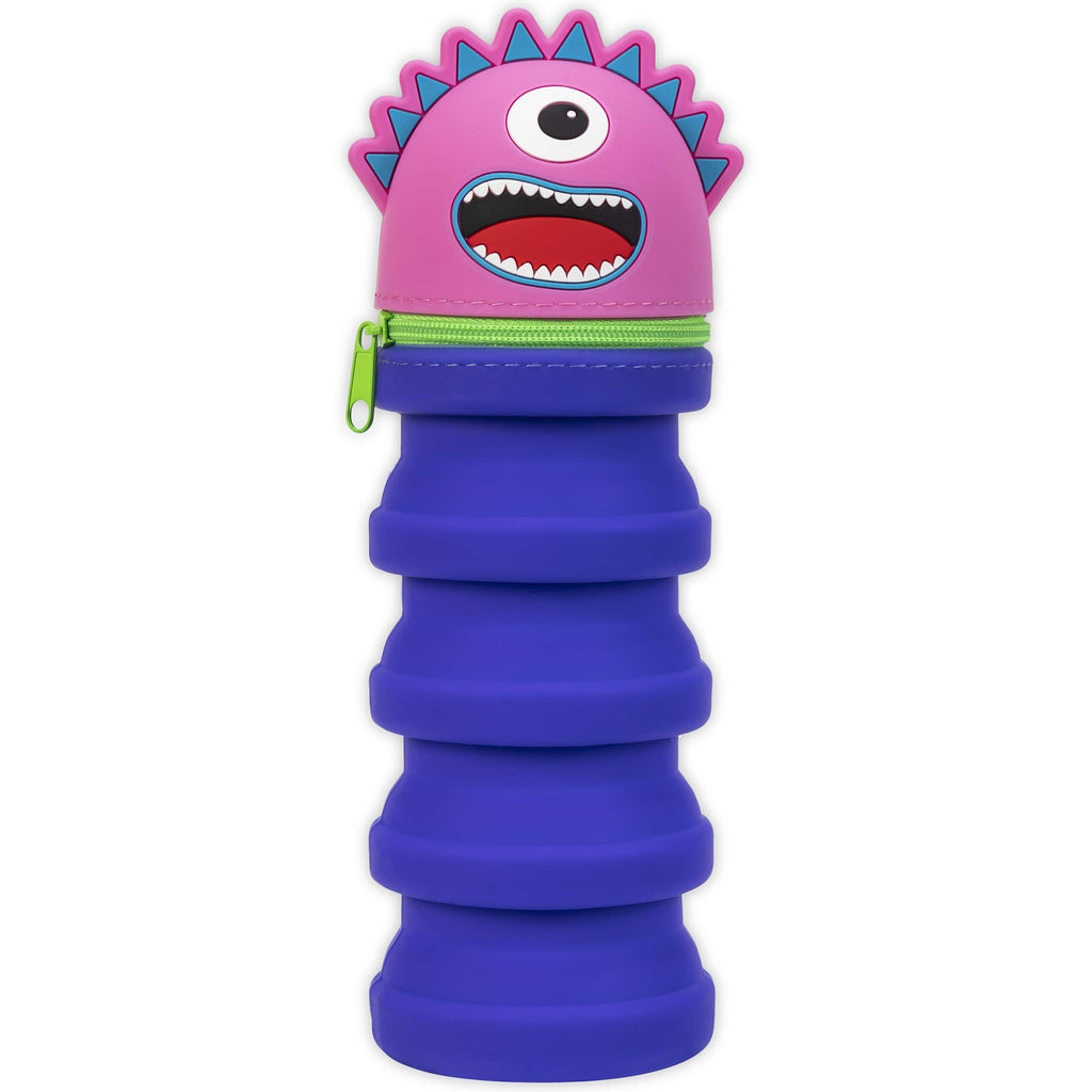 Monster Retractable Silicone Pencil Case - Pink