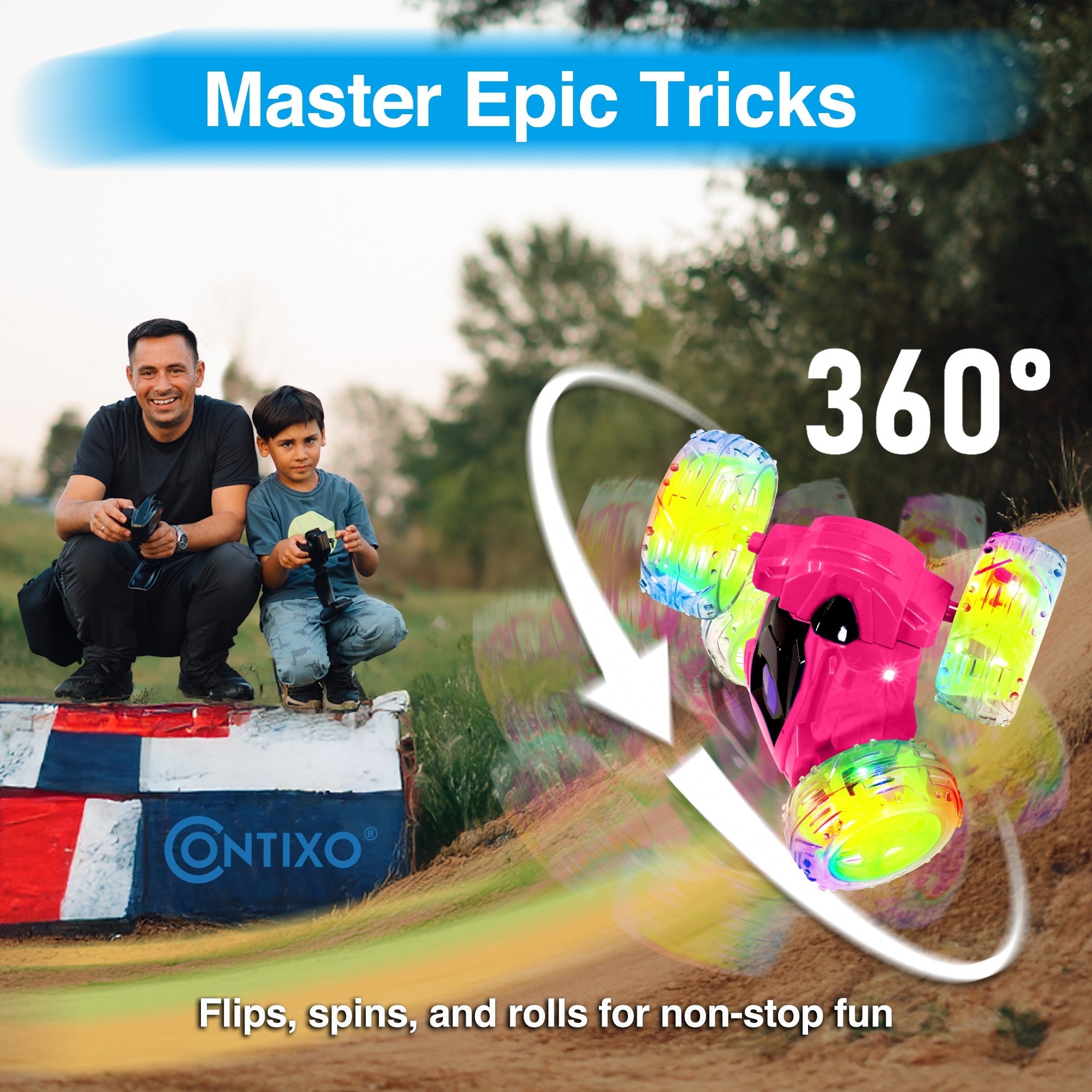 Contixo Flip Racer Remote Control Car With 360-Degree Stunt Action
