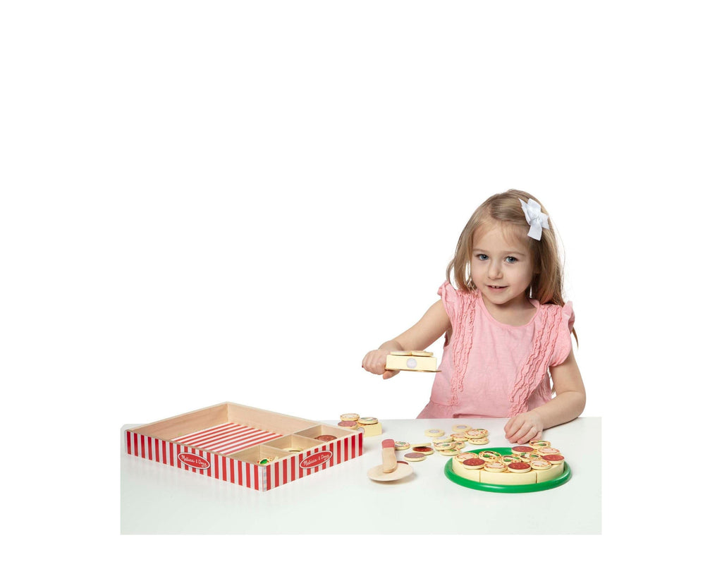 Melissa & Doug Pizza Party Wooden Play Food Set with Toppings