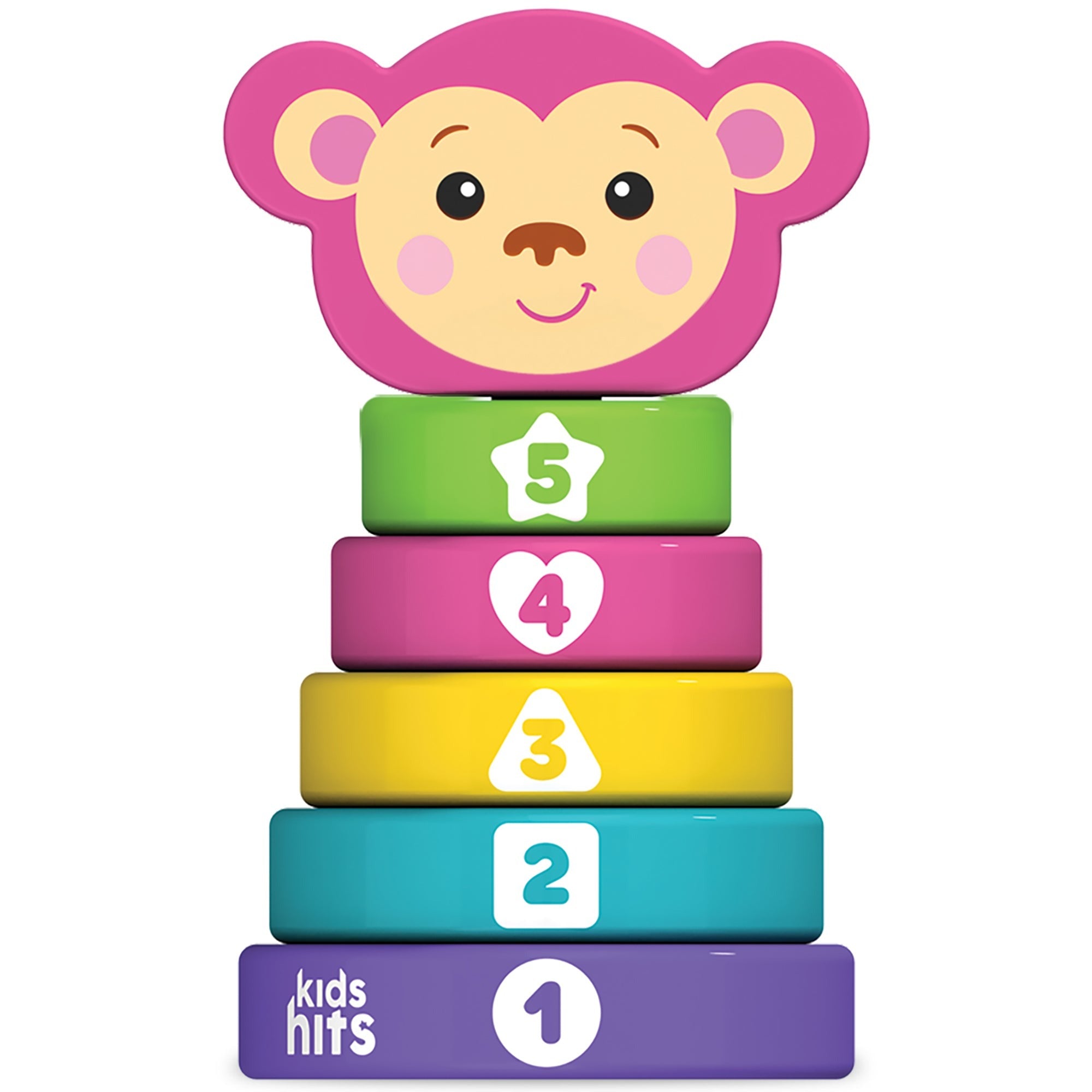 Kids Hits Stack & Play Monkey Wooden Stacking Ring Toy With Numbers