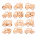 TickiT Natural Wooden Vehicles Set - 12 Piece Playset