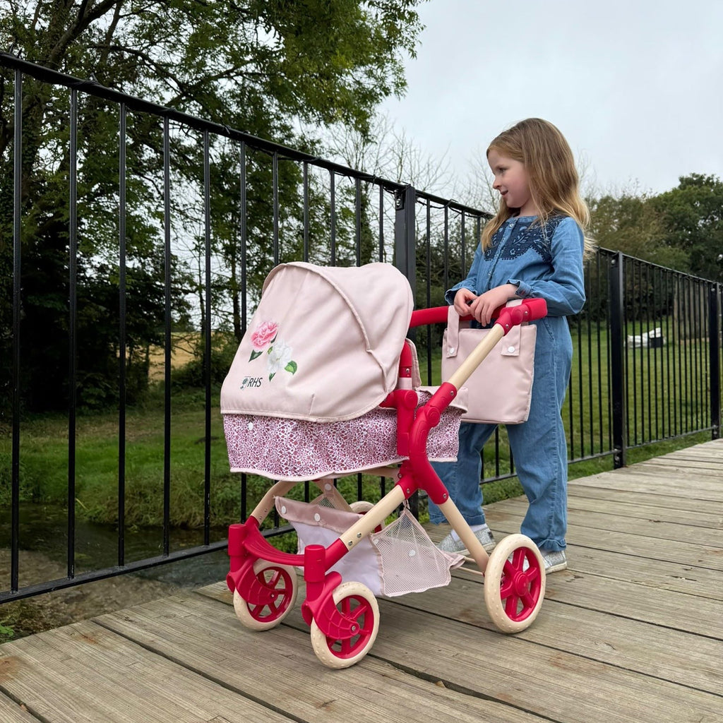 Roma RHS Flora Single Doll Pram With Convertible Carry Cot