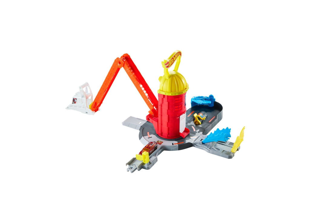 Hot Wheels City Super Fire Station Rescue Playset With 360-Degree Rotation