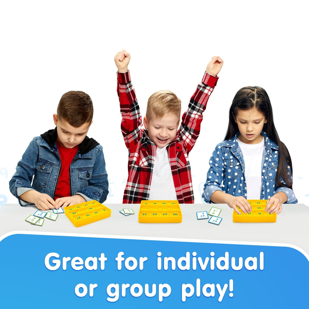 Pop Bingo: Math - Addition, Subtraction & Multiplication Game With Silicone Bubble Board