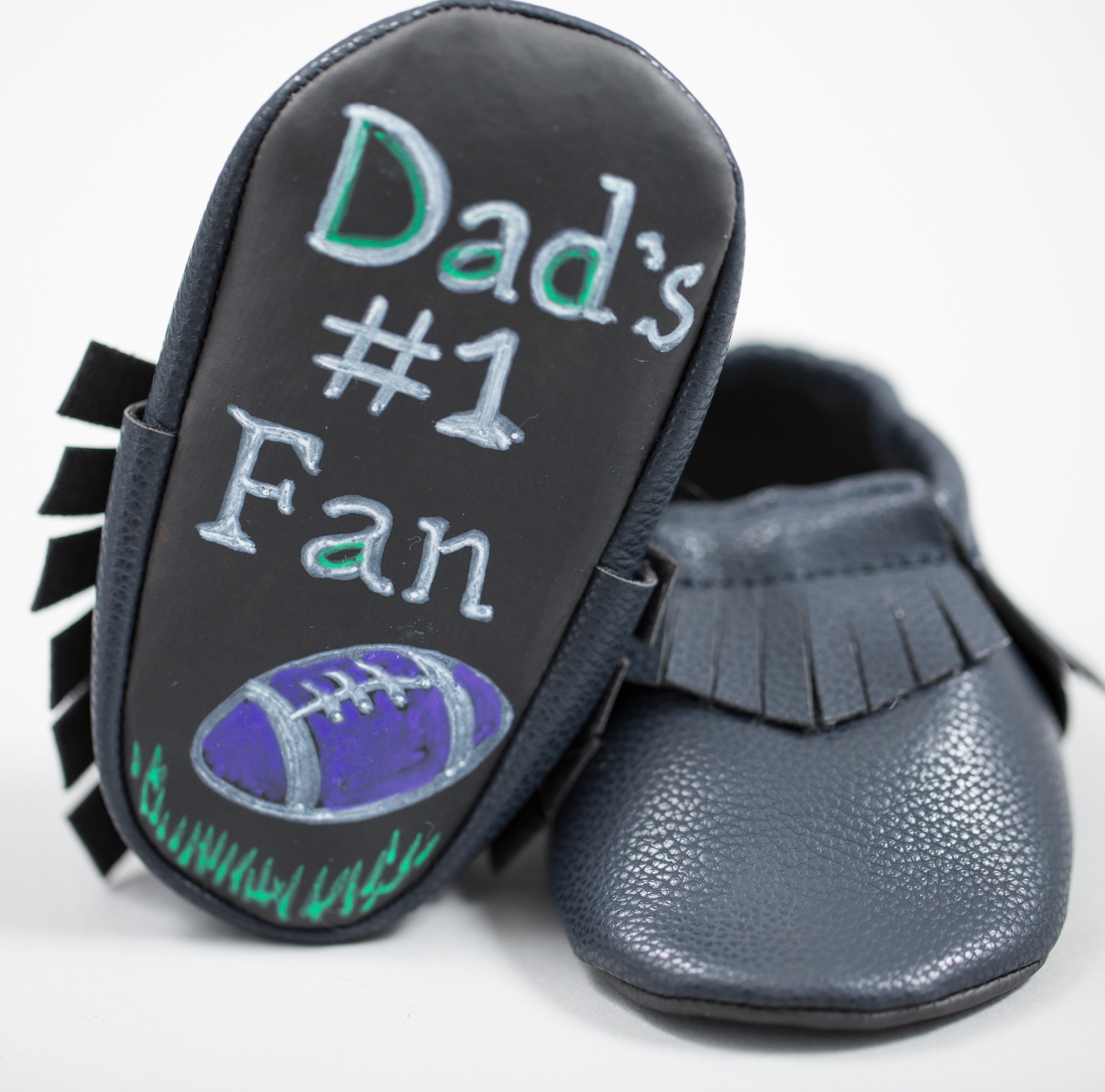 Baby Says Blk Mocs 6-9 mo - Personalizable Infant Footwear