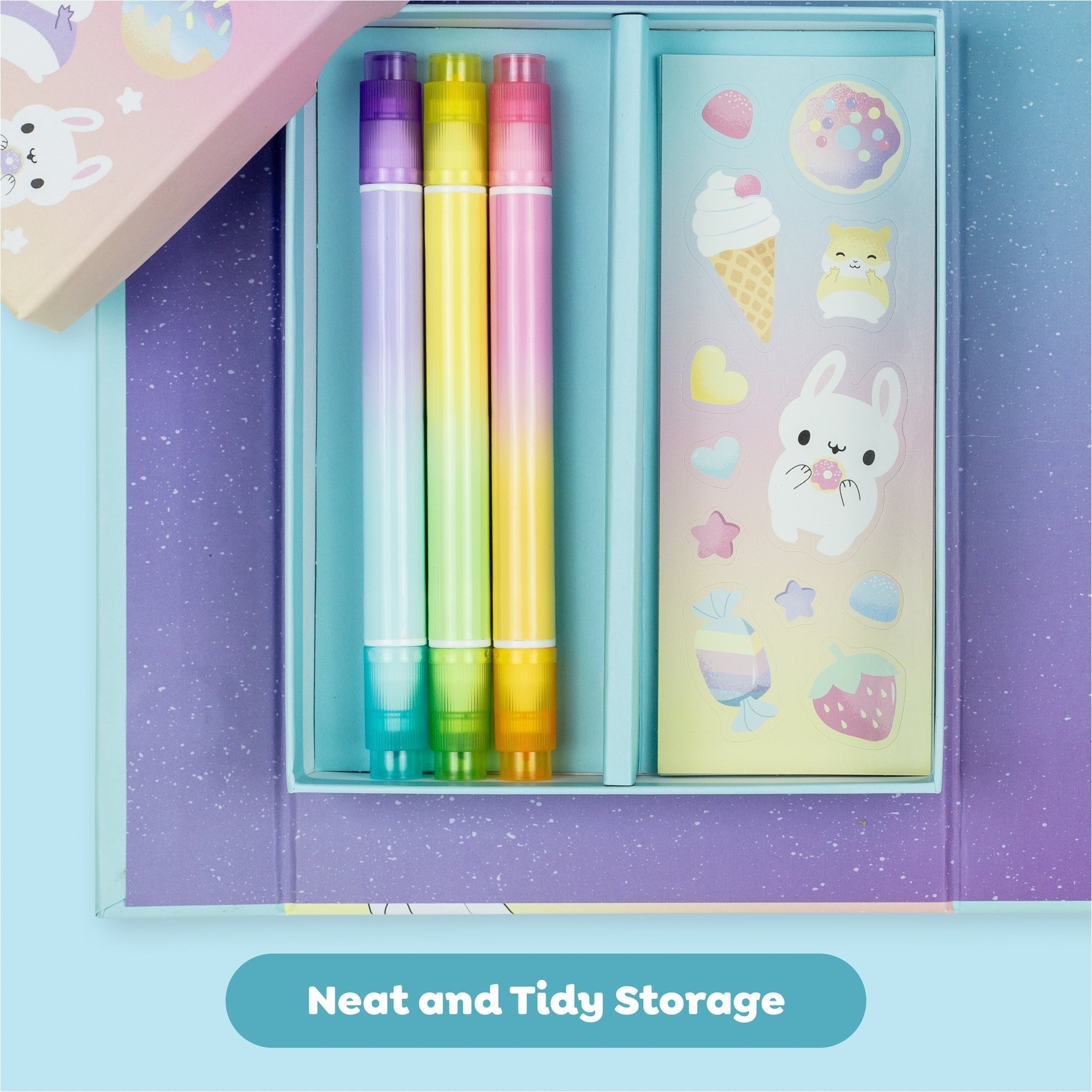Tiger Tribe Kawaii Café Pastel Coloring Set - Activity Kit for Kids