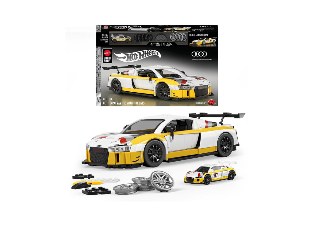 Mattel Brick Shop Hot Wheels '15 Audi R8 LMS Building Kit, 820 Pieces