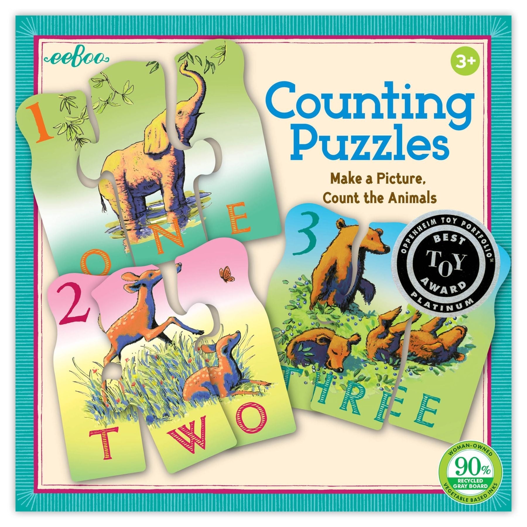 Whimsical Jungle 30-Piece Animal Counting Puzzle - Ages 3+