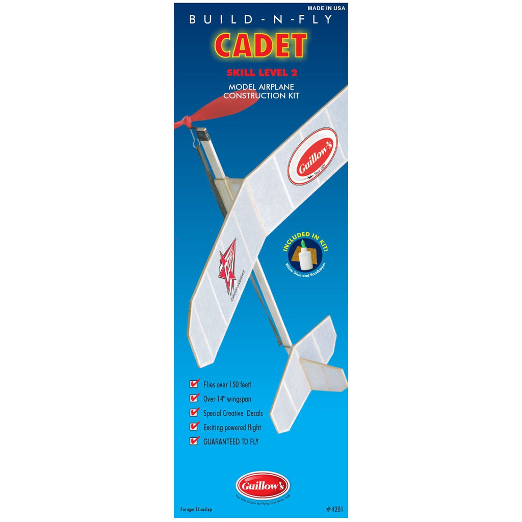 Guillow's Cadet STEM Balsa Wood Model Airplane Building Kit - Level 2