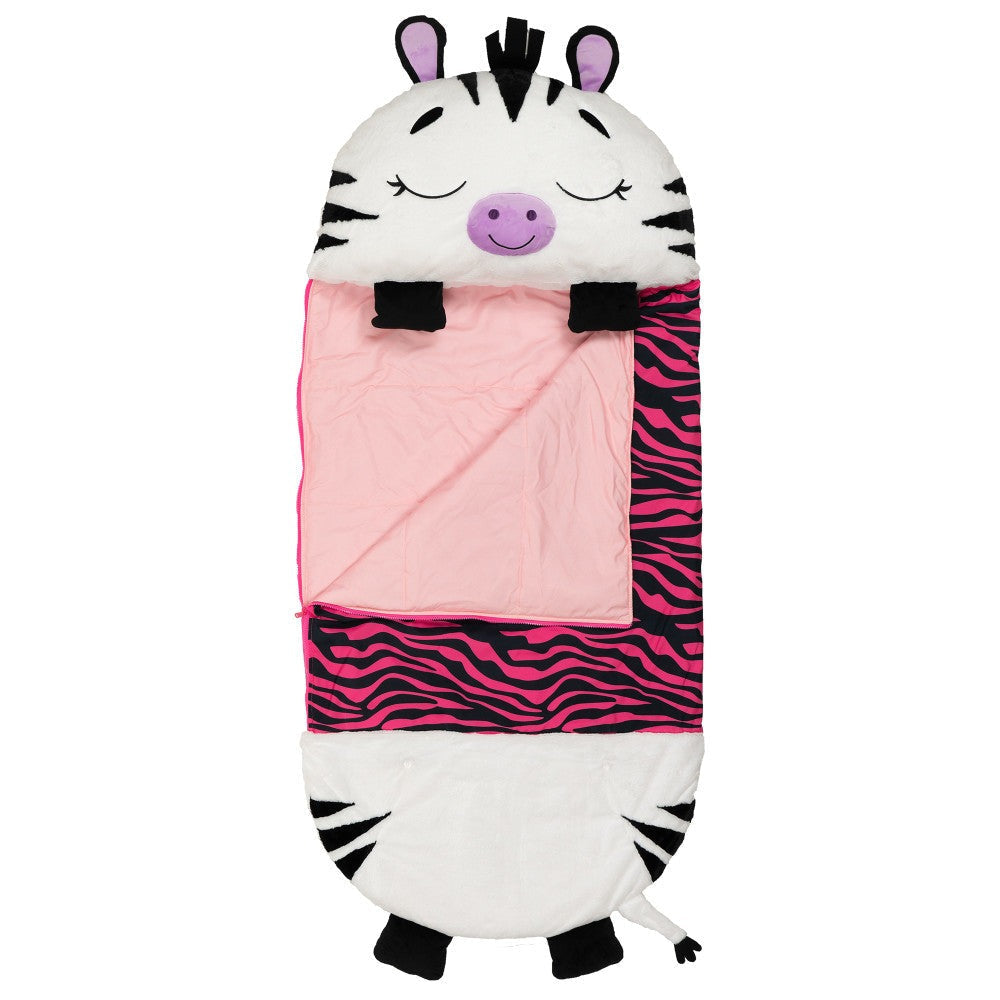 Happy Nappers Zinnia Zebra 66 inch Plush Pillow & Sleepy Sack - Kids 7+