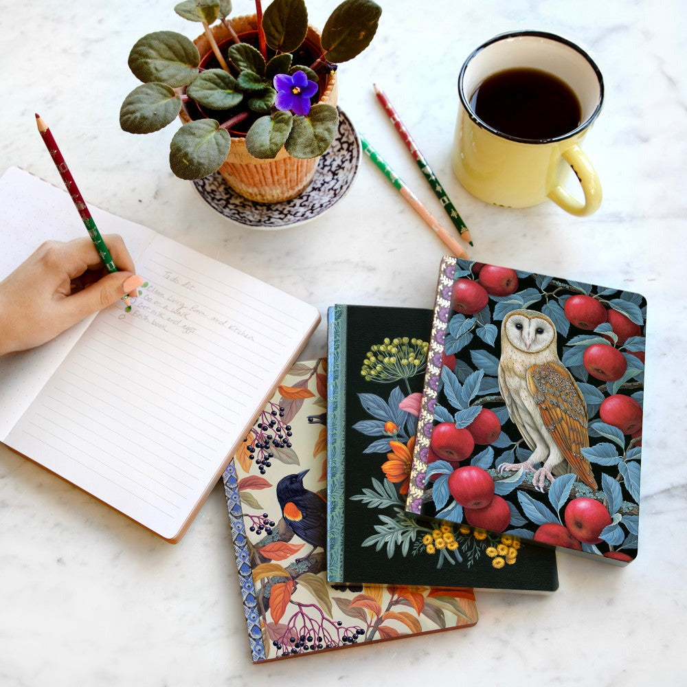 eeBoo Piece & Love Autumn Blackbirds Gilded Journal - Hardcover Diary
