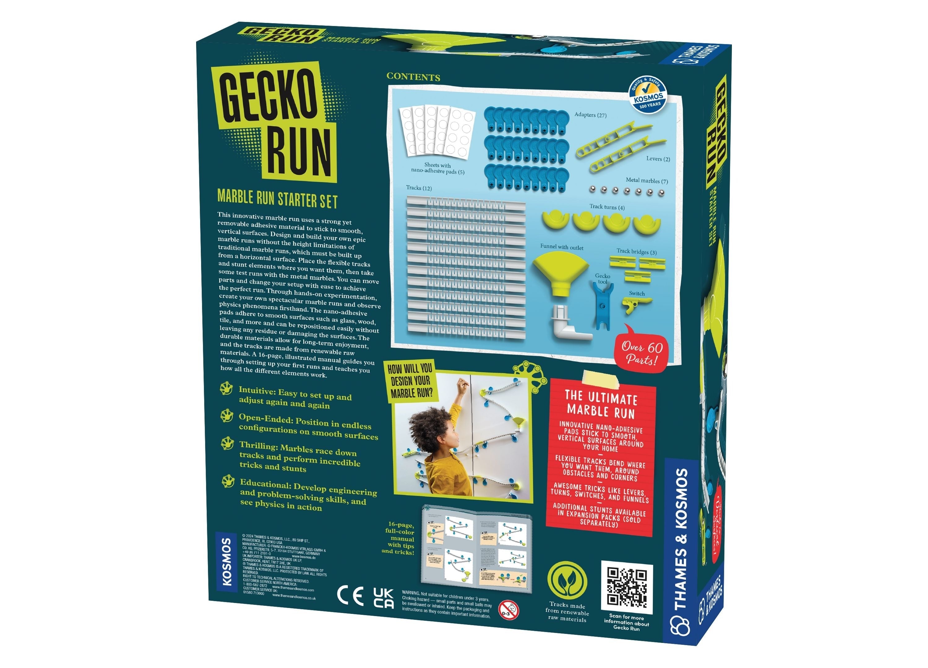 Thames & Kosmos Gecko Run STEM Marble Run Starter Set for Ages 8+