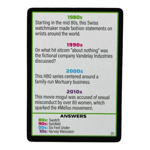 Decades of Trivia Game - Nostalgic Pop Culture Quiz