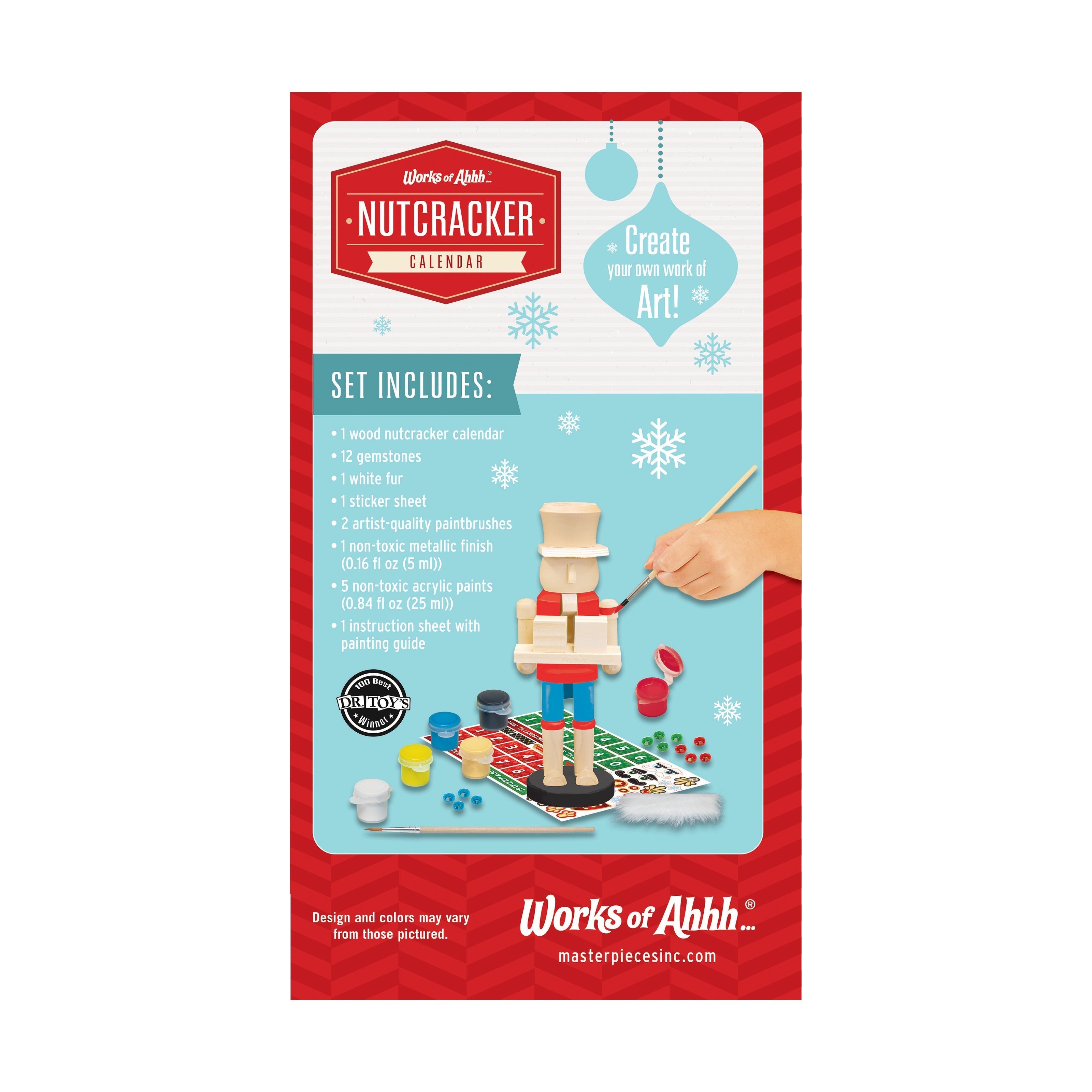 Works of Ahhh Nutcracker Calendar Wood Paint Set - Holiday Craft Kit