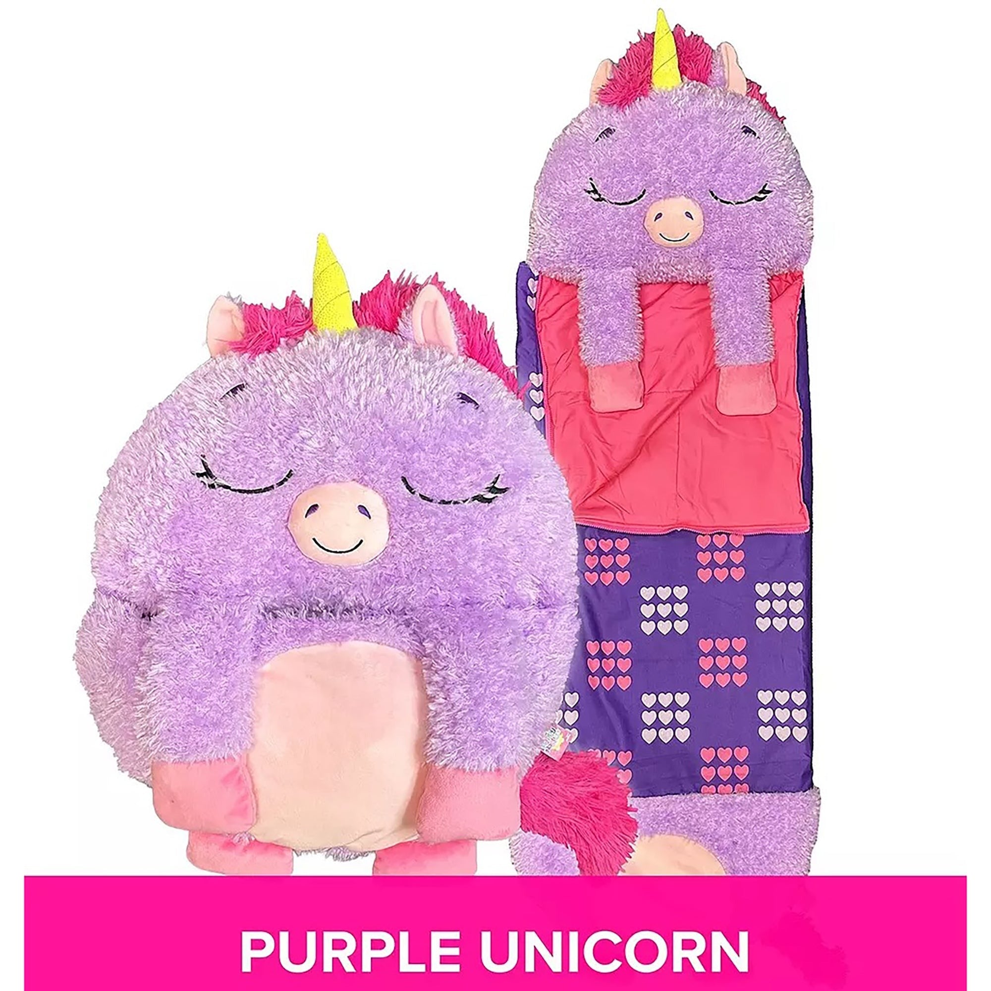 Happy Nappers Purple Unicorn Pillow & Sleepy Sack 2-in-1 Plush - Large 66x30"