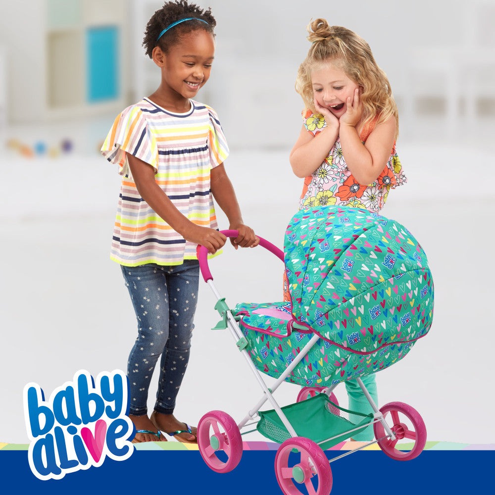 Baby Alive Deluxe Doll Pram Playset - Heart Design, Multi-Color