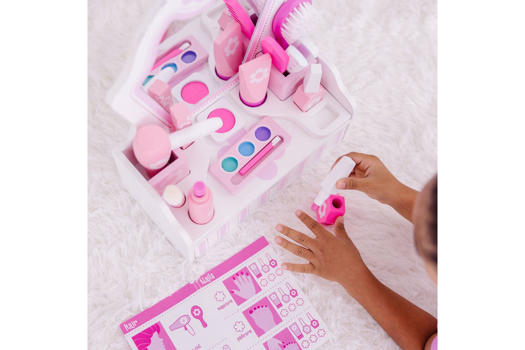 Melissa & Doug Beauty Salon Play Set With Wooden Vanity And Mirror