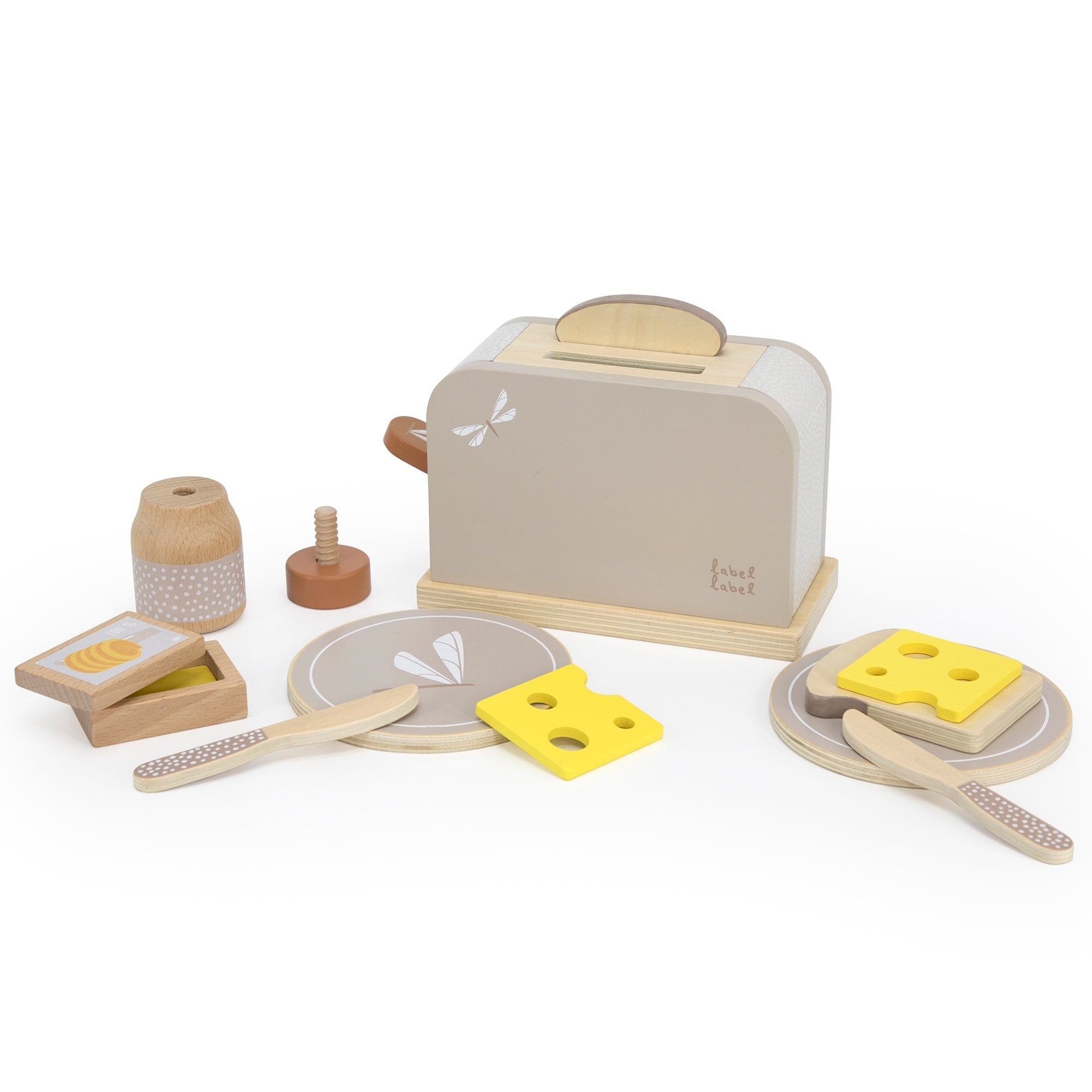 Wooden Toaster Set: Tan